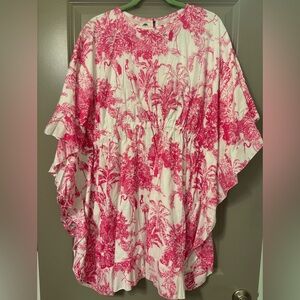 Pink and White Patterned Kaftan